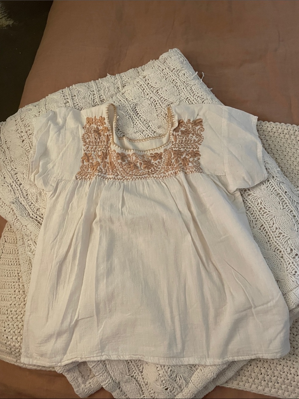 Cotton Gauze Mexican Embroidered Top